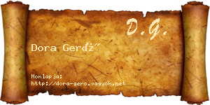 Dora Gerő névjegykártya